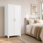 GAIOUS 71" Metal Wardrobe Cabinet with Hanging Rod