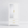 GAIOUS 71" Metal Wardrobe Cabinet with Mirror & Drawers