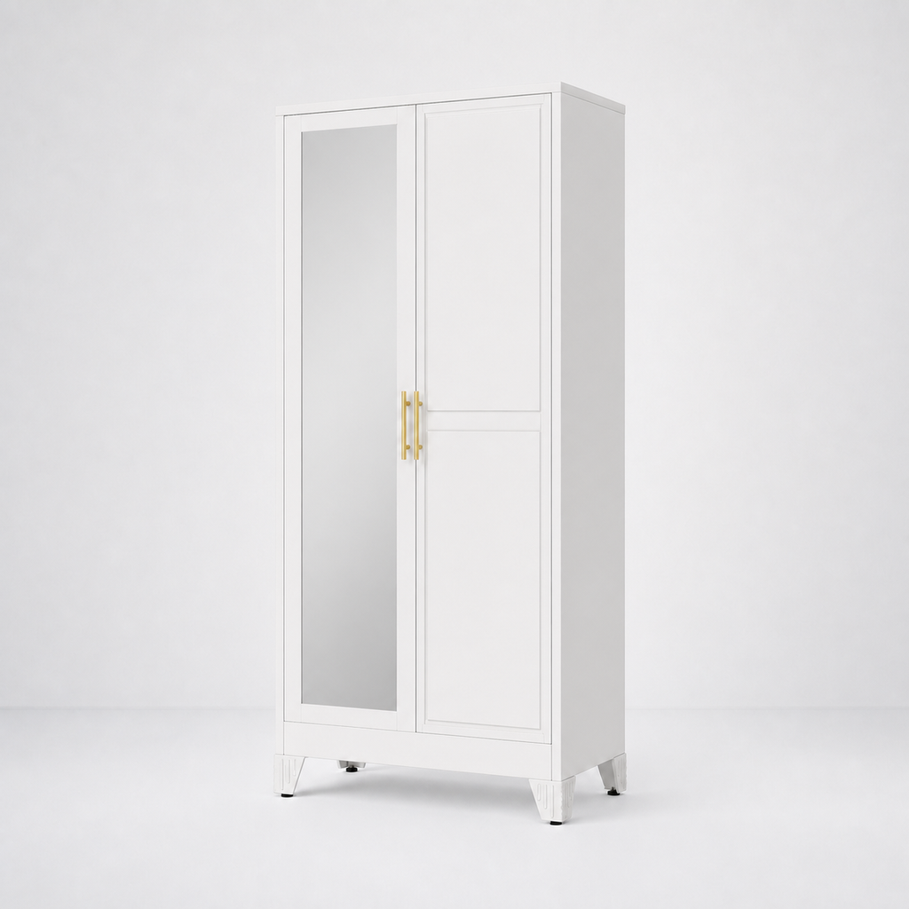 GAIOUS 71" Metal Wardrobe Cabinet with Mirror