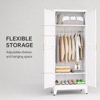GAIOUS 71" Metal Wardrobe Cabinet with Hanging Rod