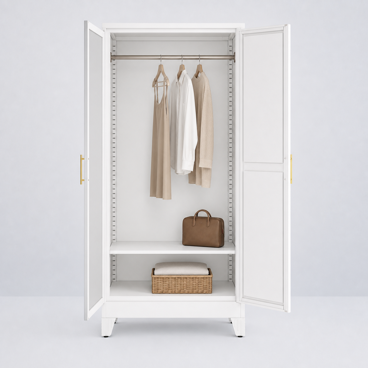 GAIOUS 71" Metal Wardrobe Cabinet with Mirror