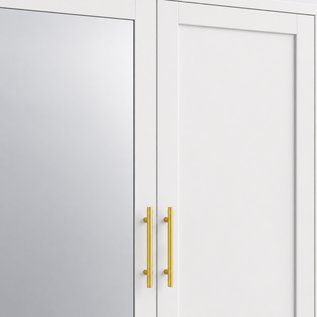 GAIOUS 71" Metal Wardrobe Cabinet with Mirror & Drawers
