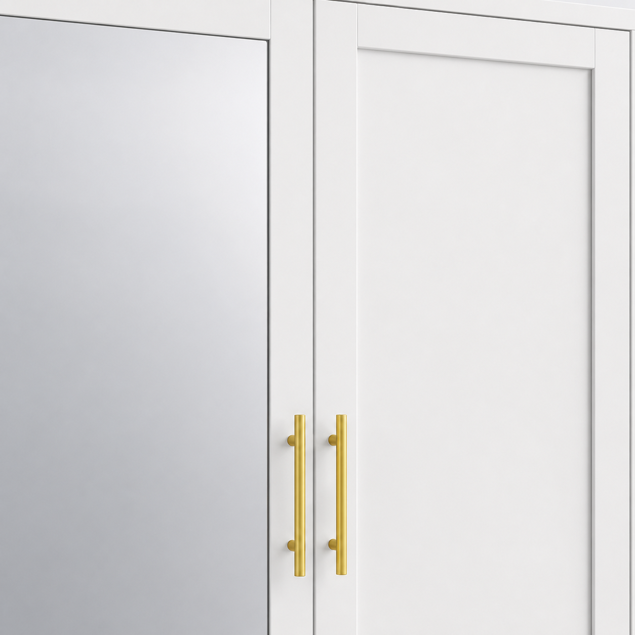 GAIOUS 71" Metal Wardrobe Cabinet with Mirror & Drawers