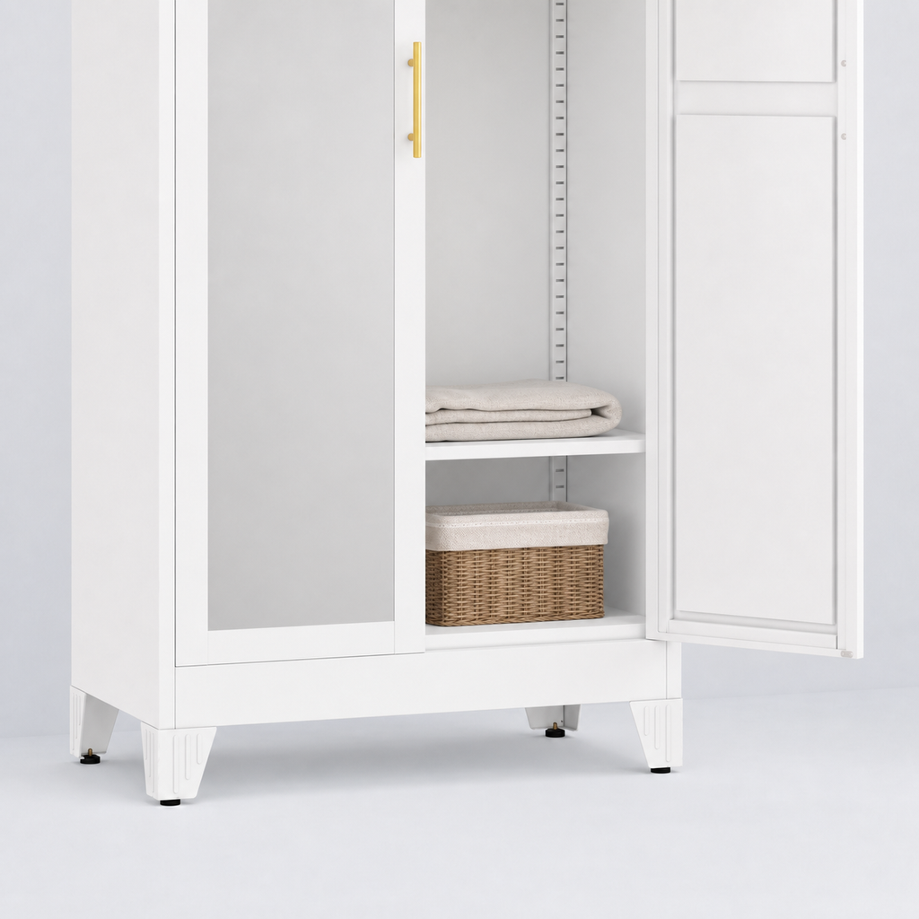 GAIOUS 71" Metal Wardrobe Cabinet with Mirror