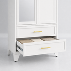 GAIOUS 71" Metal Wardrobe Cabinet with Mirror & Drawers