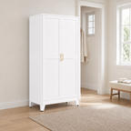 GAIOUS 71" Metal Wardrobe Cabinet with Hanging Rod