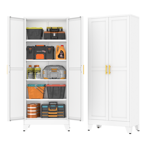 GAIOUS Metal Pantry Cabinet | 2 Doors & Adjustable Shelves | 4 Sizes, Black & White