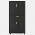 GAIOUS Metal Storage Cabinet with Dual Doors, Locking Drawer & Wheels（副本）
