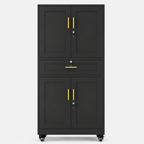 GAIOUS Metal Storage Cabinet with Dual Doors, Locking Drawer & Wheels（副本）