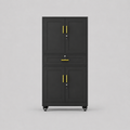 GAIOUS Metal Storage Cabinet with Dual Doors, Locking Drawer & Wheels