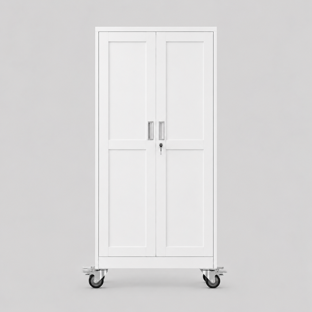 GAIOUS Heavy-Duty Metal Storage Cabinet with Wheels & Lock | Adjustable Shelves, 180 lbs Capacity