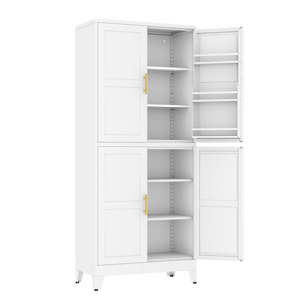 GAIOUS Metal Storage Cabinet with French Doors – Kitchen & Pantry Organizer