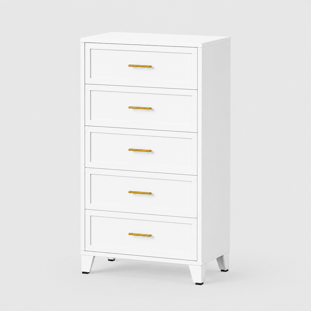 GAIOUS Metal Dresser with 3/4/5 Drawers – Waterproof Storage Cabinet with Rounded Corners & Slim Handles