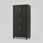 GAIOUS Metal Storage Cabinet with Dual Doors, Locking Drawer & Wheels