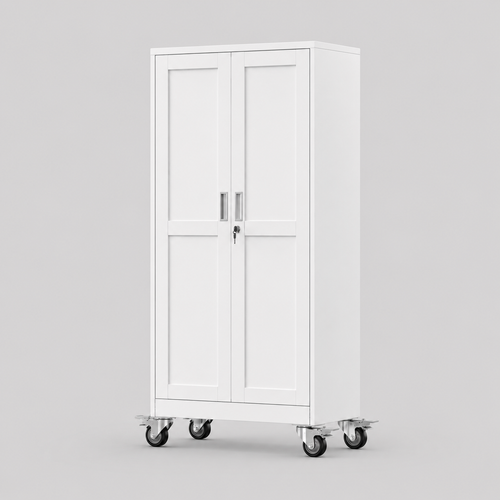 GAIOUS Heavy-Duty Metal Storage Cabinet with Wheels & Lock | Adjustable Shelves, 180 lbs Capacity