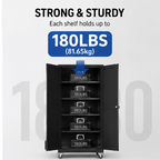 Heavy-Duty Metal Storage Cabinet with Wheels & Lock