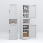67" 2-Door Steel Storage Cabinet with Adjustable Shelves – Bathroom & Kitchen Organizer