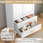 71" Freestanding Metal Adjustable Wardrobe Cabinet - 2 Doors, 1 Adjustable Shelf, 2 Drawer Compartments, Hanging Rod, Extra/Dual/Compartmentalized Storage for Bedroom, Gym, Extra Storage Wardrobes, Compartmentalized Storage Wardrobes