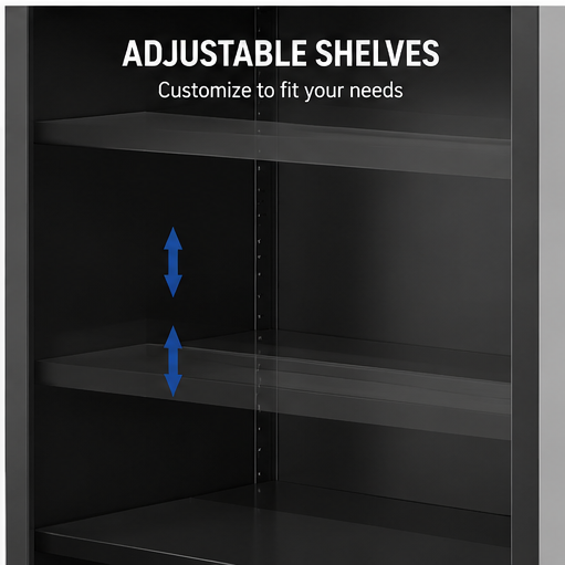 Heavy-Duty Metal Storage Cabinet with Wheels & Lock