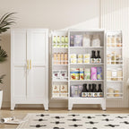 GAIOUS Metal Storage Cabinet with French Doors – Kitchen & Pantry Organizer