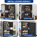 Metal Storage Cabinet with Dual Doors, Locking Drawer & Wheels