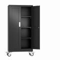 Heavy-Duty Metal Storage Cabinet with Wheels & Lock