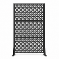 72" Premium Metal Privacy Screen – Outdoor Patio Divider with Decorative Cutout Pattern