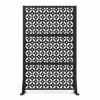 72" Premium Metal Privacy Screen – Outdoor Patio Divider with Decorative Cutout Pattern