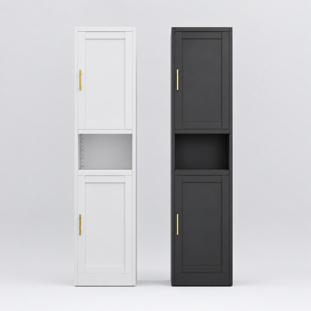 67" 2-Door Steel Storage Cabinet with Adjustable Shelves – Bathroom & Kitchen Organizer