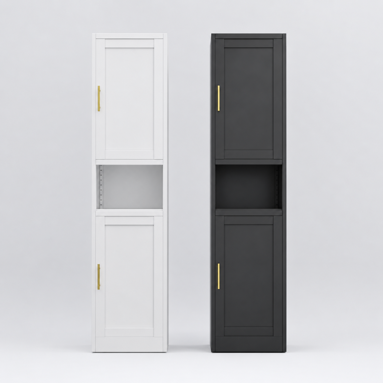 67" 2-Door Steel Storage Cabinet with Adjustable Shelves – Bathroom & Kitchen Organizer