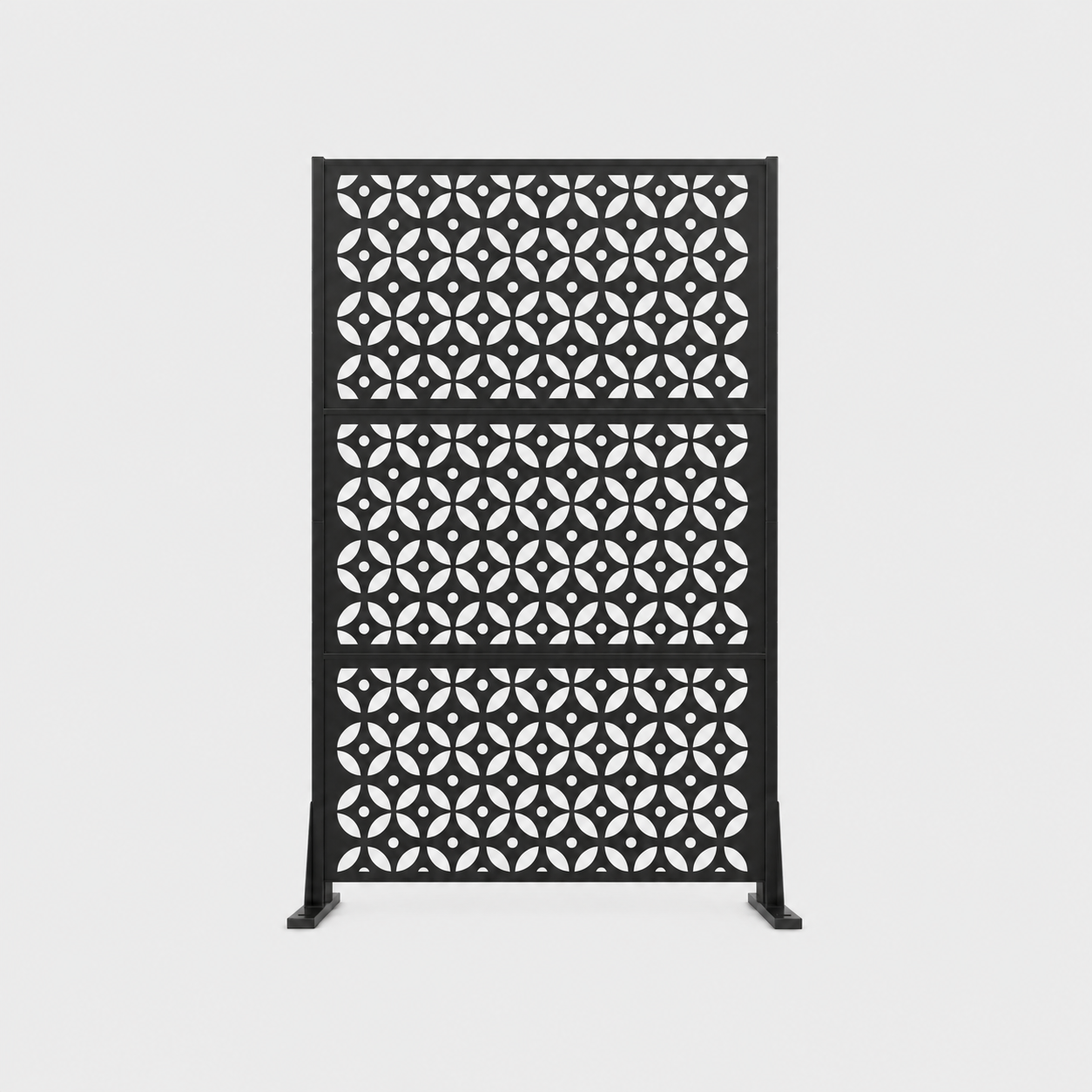 72" Premium Metal Privacy Screen – Outdoor Patio Divider with Decorative Cutout Pattern