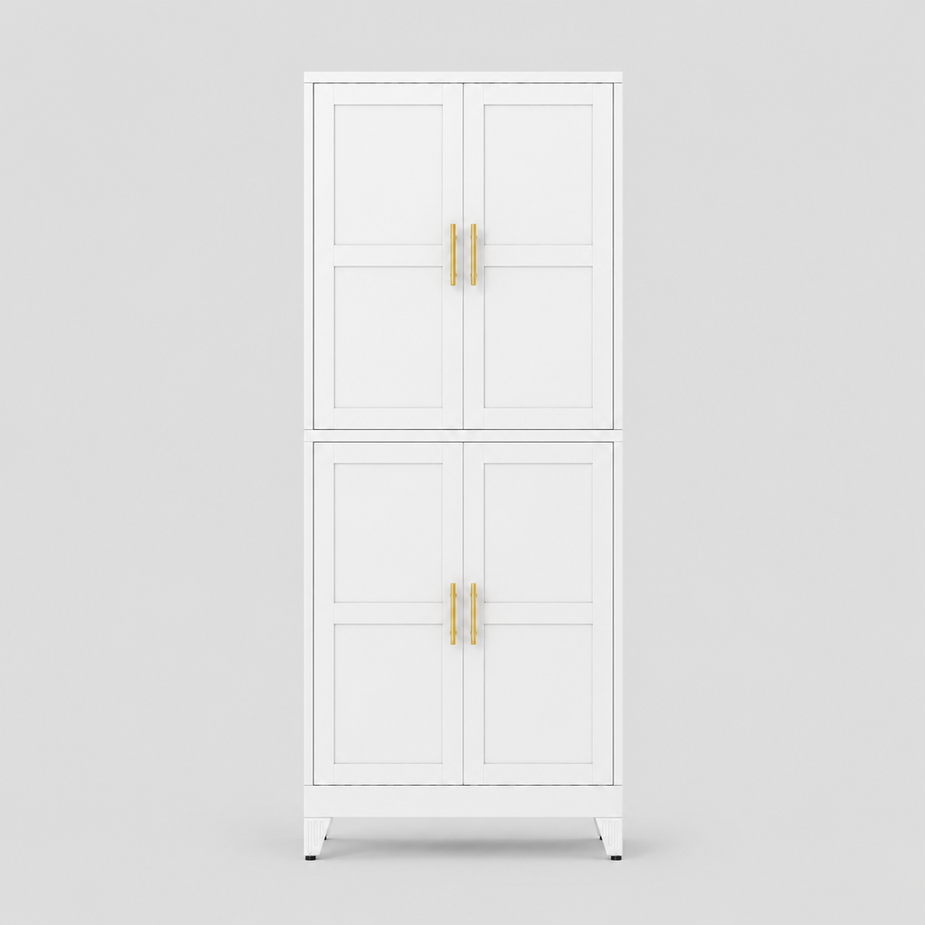 GAIOUS Metal Storage Cabinet with French Doors – Kitchen & Pantry Organizer