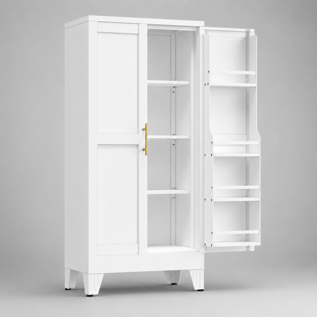 GAIOUS Metal Storage Cabinet with French Doors – Kitchen & Pantry Organizer