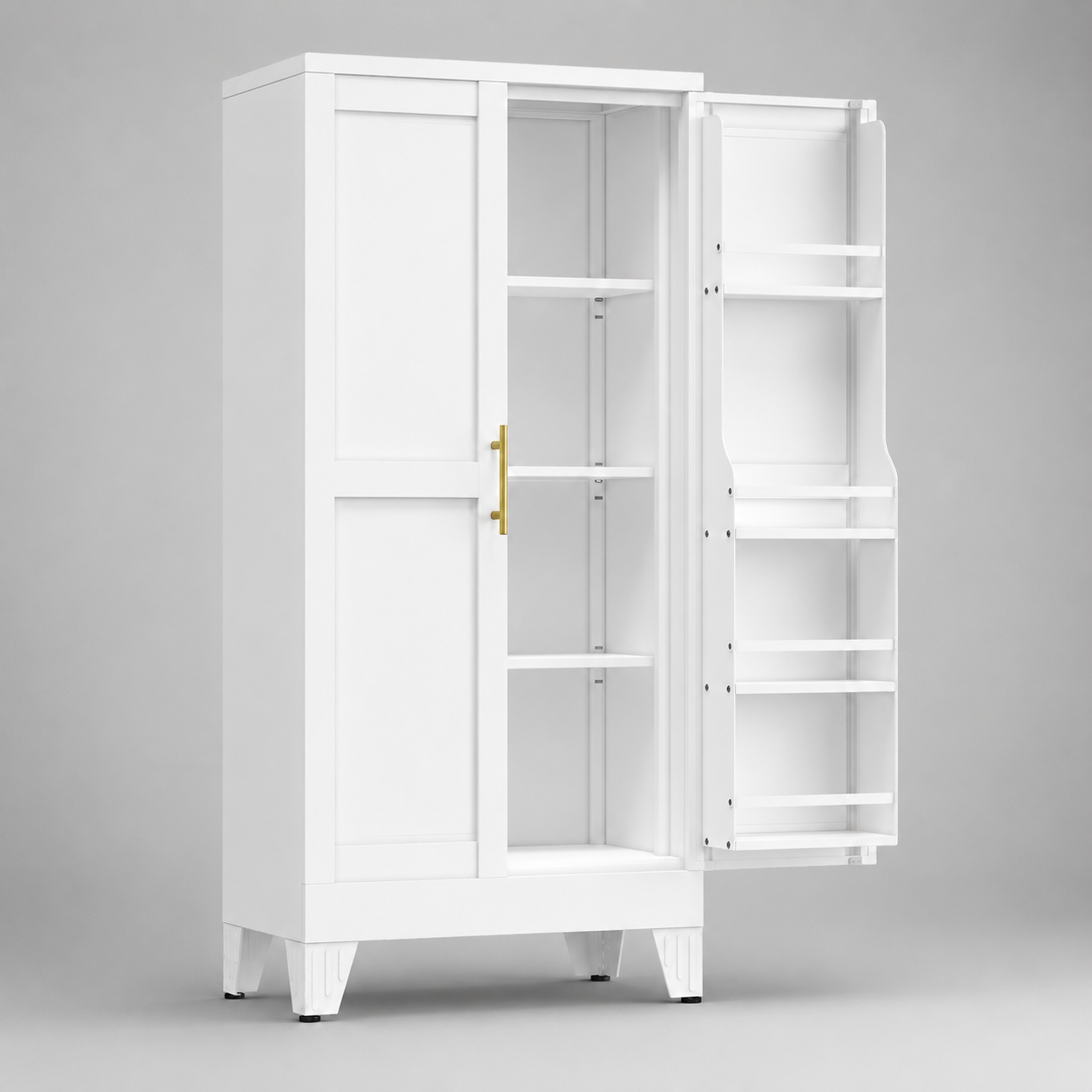 GAIOUS Metal Storage Cabinet with French Doors – Kitchen & Pantry Organizer