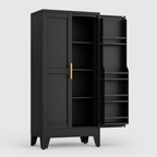 GAIOUS Metal Storage Cabinet with French Doors – Kitchen & Pantry Organizer