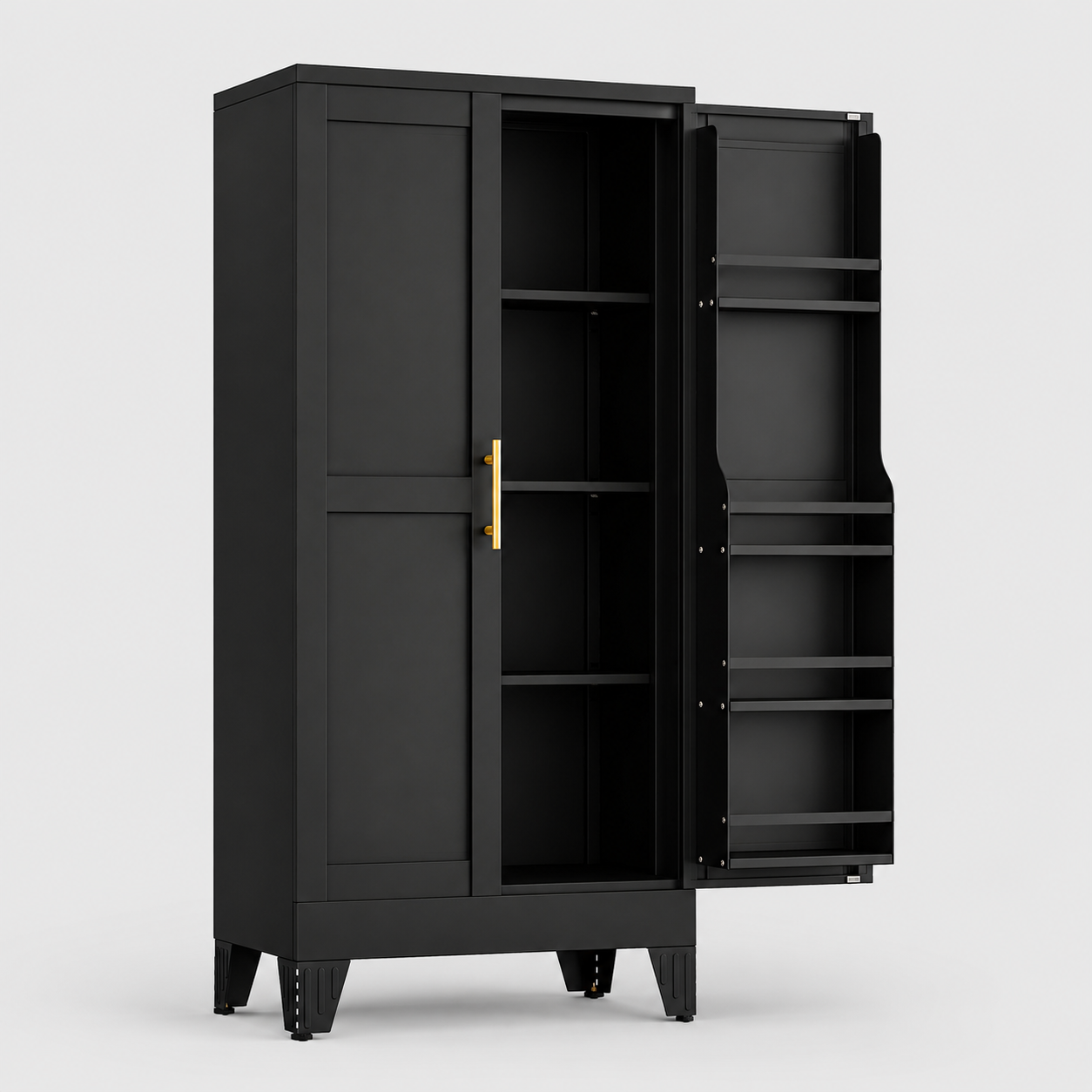 GAIOUS Metal Storage Cabinet with French Doors – Kitchen & Pantry Organizer